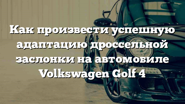 Как произвести успешную адаптацию дроссельной заслонки на автомобиле Volkswagen Golf 4