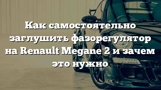 Как самостоятельно заглушить фазорегулятор на Renault Megane 2 и зачем это нужно