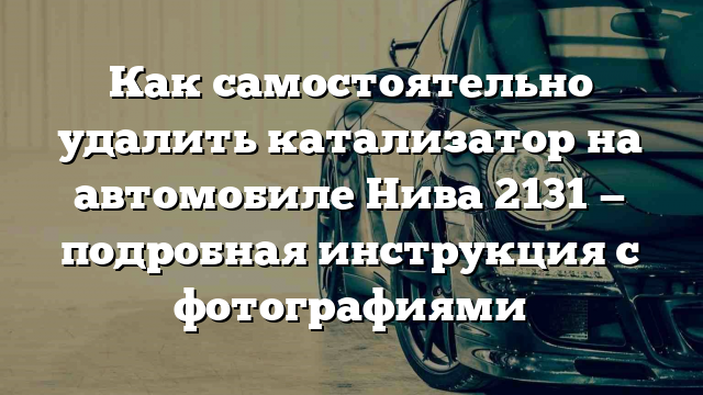 Как самостоятельно удалить катализатор на автомобиле Нива 2131 — подробная инструкция с фотографиями