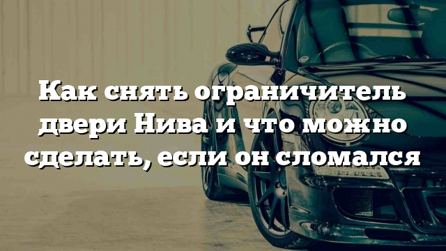 Как снять ограничитель двери Нива и что можно сделать, если он сломался