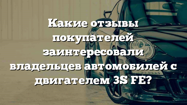 Какие отзывы покупателей заинтересовали владельцев автомобилей с двигателем 3S FE?