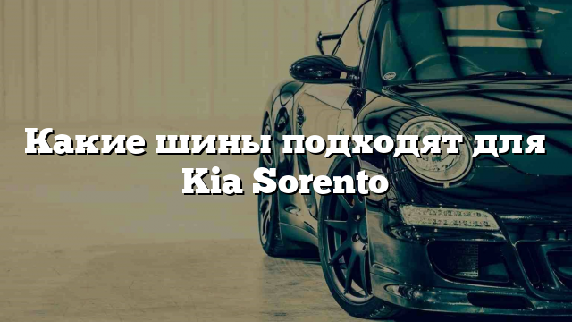 Какие шины подходят для Kia Sorento