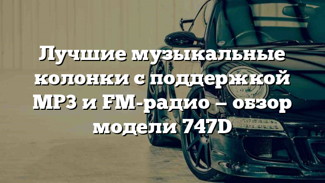 Лучшие музыкальные колонки с поддержкой MP3 и FM-радио — обзор модели 747D