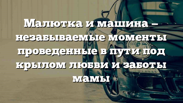 Малютка и машина — незабываемые моменты проведенные в пути под крылом любви и заботы мамы