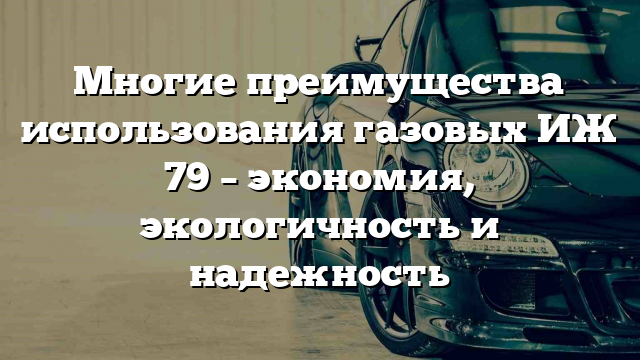 Многие преимущества использования газовых ИЖ 79 – экономия, экологичность и надежность