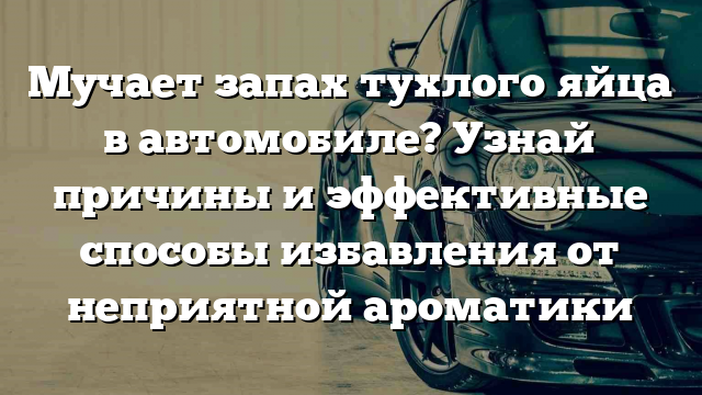 Мучает запах тухлого яйца в автомобиле? Узнай причины и эффективные способы избавления от неприятной ароматики