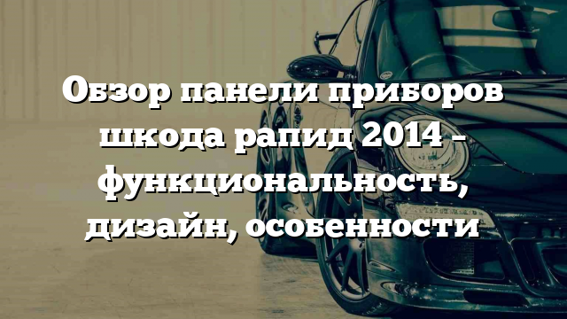 Обзор панели приборов шкода рапид 2014 – функциональность, дизайн, особенности