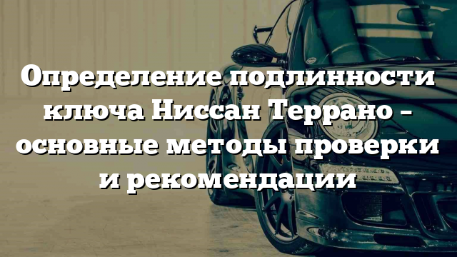 Определение подлинности ключа Ниссан Террано – основные методы проверки и рекомендации