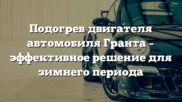 Подогрев двигателя автомобиля Гранта – эффективное решение для зимнего периода