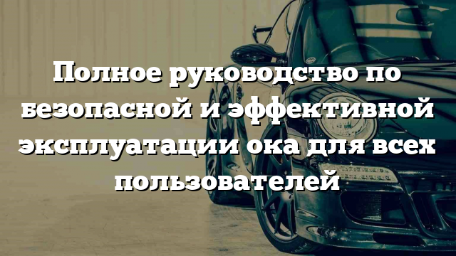 Полное руководство по безопасной и эффективной эксплуатации ока для всех пользователей