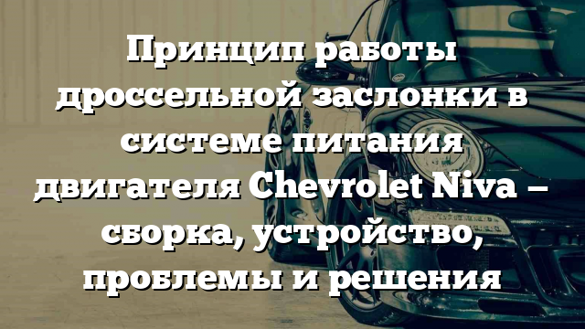Принцип работы дроссельной заслонки в системе питания двигателя Chevrolet Niva — сборка, устройство, проблемы и решения