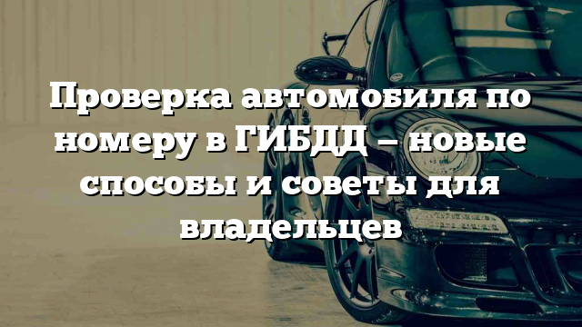 Проверка автомобиля по номеру в ГИБДД — новые способы и советы для владельцев