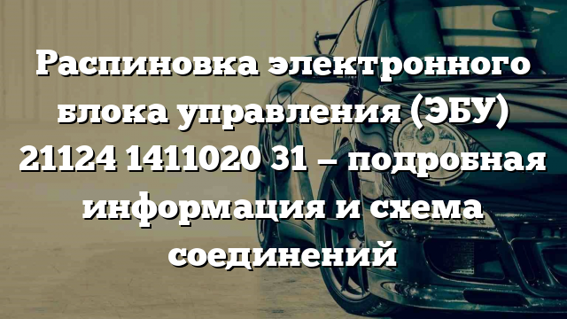 Распиновка электронного блока управления (ЭБУ) 21124 1411020 31 — подробная информация и схема соединений