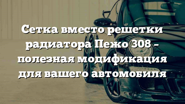 Сетка вместо решетки радиатора Пежо 308 – полезная модификация для вашего автомобиля