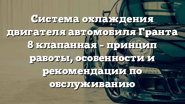 Система охлаждения двигателя автомобиля Гранта 8 клапанная – принцип работы, особенности и рекомендации по обслуживанию