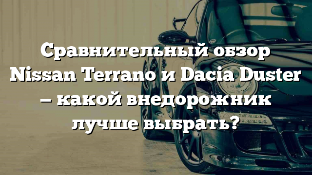 Сравнительный обзор Nissan Terrano и Dacia Duster — какой внедорожник лучше выбрать?