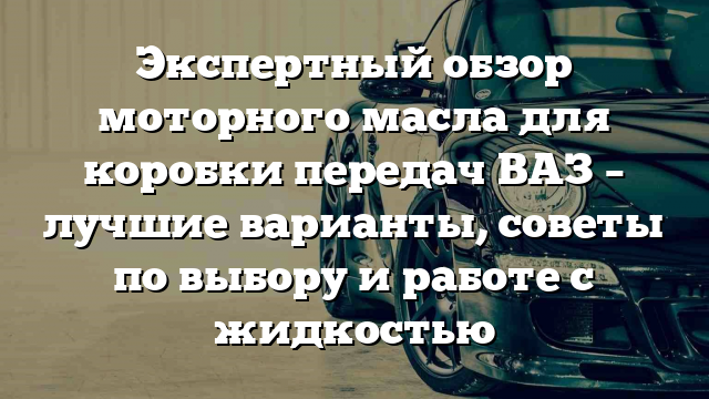 Экспертный обзор моторного масла для коробки передач ВАЗ – лучшие варианты, советы по выбору и работе с жидкостью