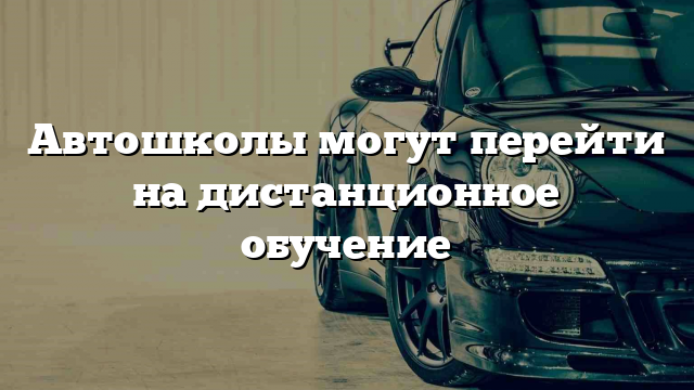 Автошколы могут перейти на дистанционное обучение